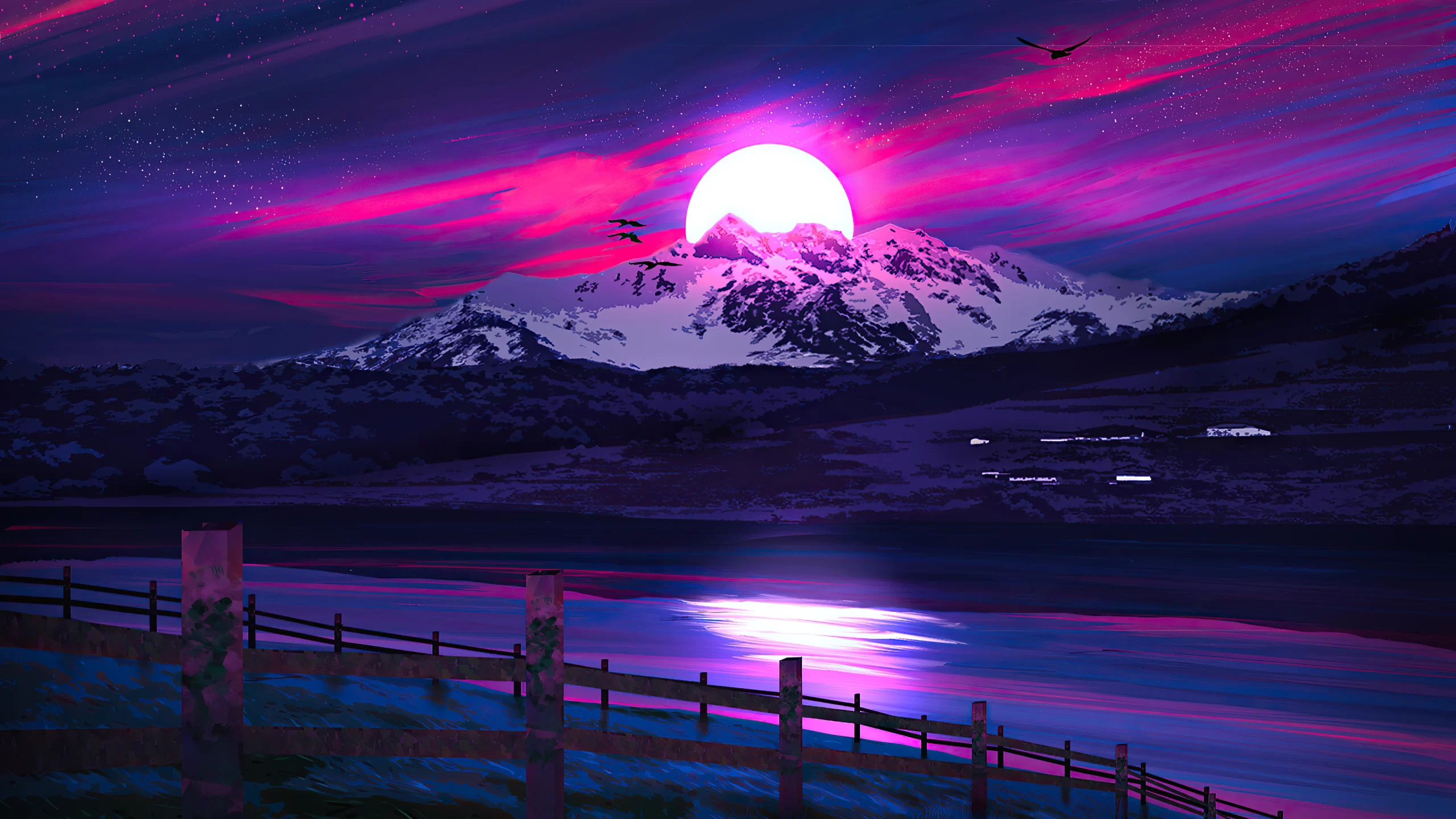 Paisaje digital en atardecer 5846